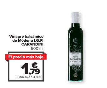 Carrefour Vinagre balsámico de Módena I.G.P. CARANDINI 500 ml oferta