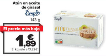 Carrefour Atún en aceite de girasol Simply oferta