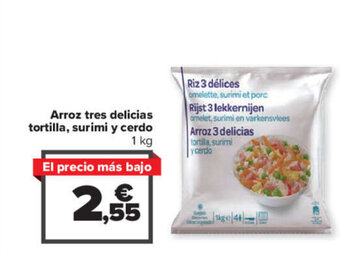 Carrefour Arroz tres delicias tortilla, surimi y cerdo oferta