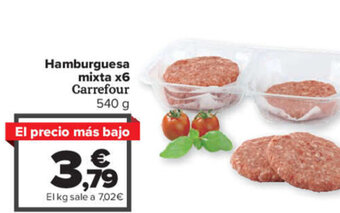 Carrefour Hamburguesa mixta x6 Carrefour oferta