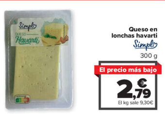 Carrefour Queso en lonchas havarti oferta