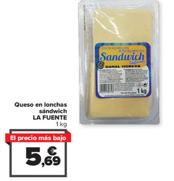 Carrefour Queso en lonchas sándwich LA FUENTE oferta