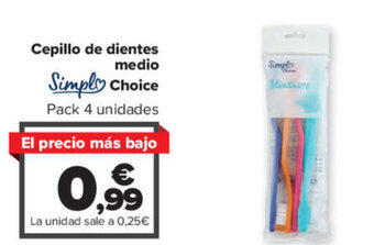 Carrefour Cepillo de dientes medio Simply Choice oferta