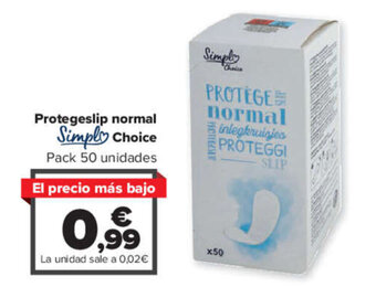 Carrefour Protegeslip normal Simply Choice oferta