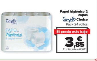 Carrefour Papel higiénico 2 capas Simply Choice oferta