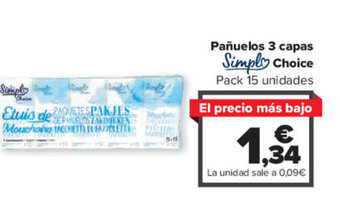 Carrefour Pañuelos 3 capas Simply Choice oferta