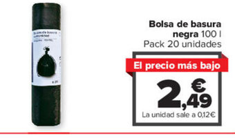 Carrefour Bolsa de basura negra 100 I oferta
