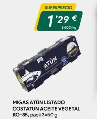 Masymas MIGAS ATÚN LISTADO COSTATUN ACEITE VEGETAL oferta