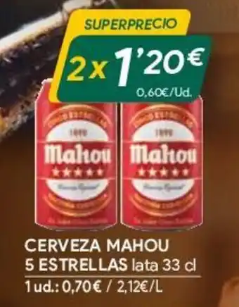 Masymas CERVEZA MAHOU 5 ESTRELLAS lata 33 cl oferta