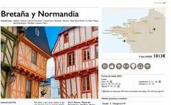 Nautalia Viajes Bretaña y normandía descubriendo. nantes/vannes/camac/ pont aven/concarneau/quimper /rennes/mont saint michel/st. malo/playa oferta