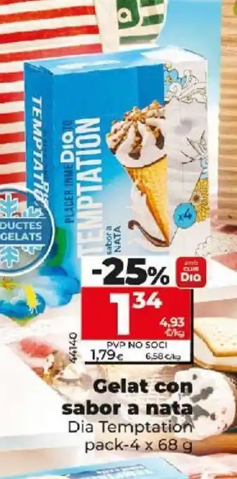 Dia Gelat con sabor a nata Dia Temptation pack-4 x 68 g oferta