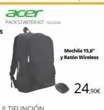 Ecomputer Acer pack starter kit 7021598 mochila 15,6 y ratón wireless 24,90€ oferta