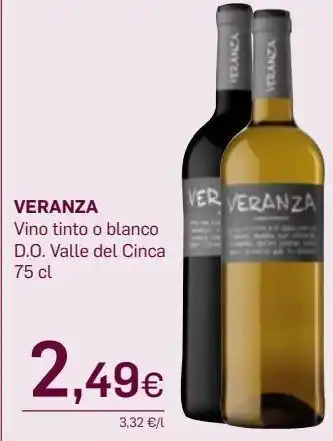 Supermercados Plaza Vino tinto veranza oferta