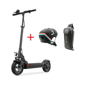 Decathlon Patinete eléctrico adulto joyor y10 negro + casco y bolso delantero oferta