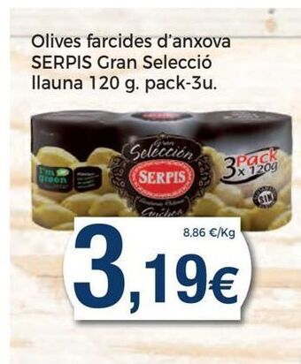 Supermercats Jespac Aceitunas rellenas de anchoa serpis oferta