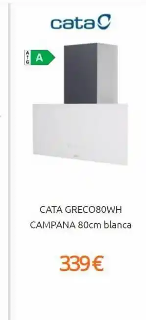 Eureka Electrodomésticos Aig a cata cata greco80wh campana 80cm blanca 339€ oferta