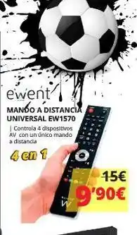 Dynos Informática Ewent mando a distancia universal ew1570 | controla 4 dispositivos av con un único mando a distancia 4 en 1 41:0 o 15€ oferta
