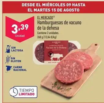 ALDI EL MERCADOⓇ Hamburguesas de vacuno de la dehesa oferta