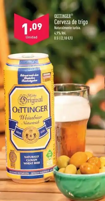 ALDI OETTINGERⓇ Cerveza de trigo oferta