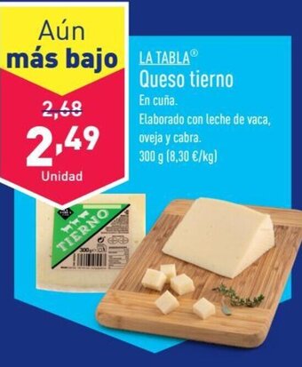 ALDI LA TABLA® Queso tierno oferta