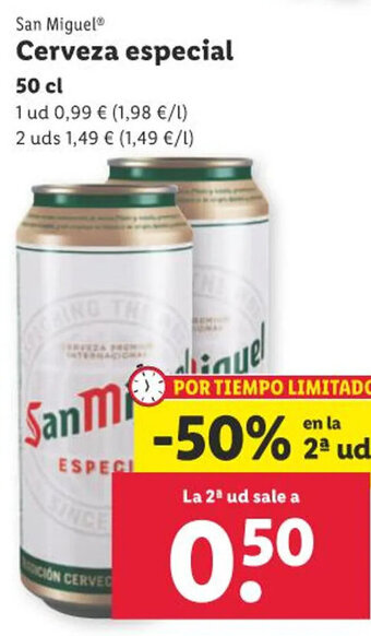 Lidl San Miguel Cerveza especial 50 cl oferta