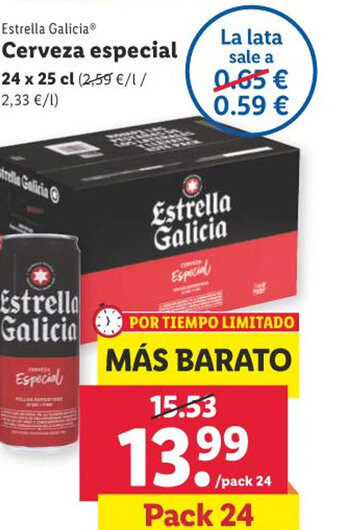 Lidl Estrella Galicia Cerveza especial oferta