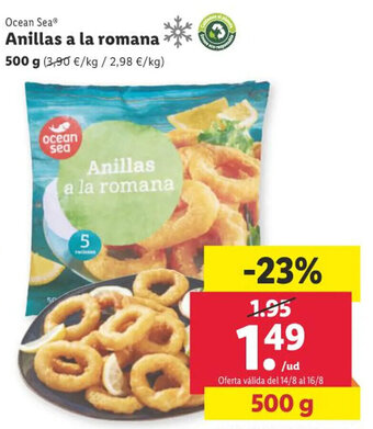Lidl Ocean SeaⓇ Anillas a la romana 500 g oferta