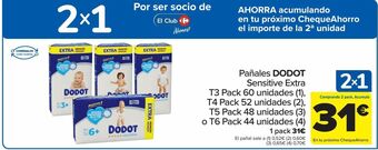 Carrefour Pañales dodot sensitive extra oferta