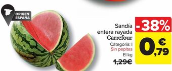 Carrefour Sandía entera rayada oferta