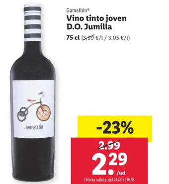 Lidl Vino tinto joven D.O. Jumilla oferta
