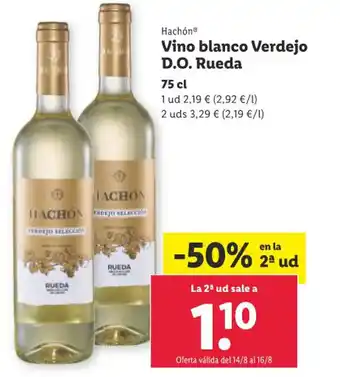 Lidl Vino blanco Verdejo D.O. Rueda 75 cl oferta