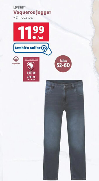 Lidl LIVERGY Vaqueros jogger oferta