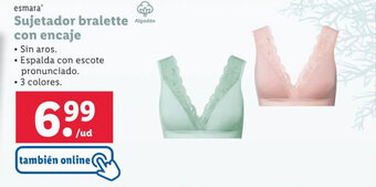 Lidl esmara Sujetador bralette Algodón con encaje oferta
