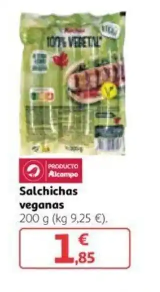 Alcampo Salchichas veganas 200 g (kg 9,25 €). oferta
