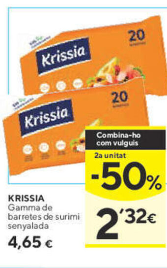 Caprabo KRISSIA Gamma de barretes de surimi senyalada oferta