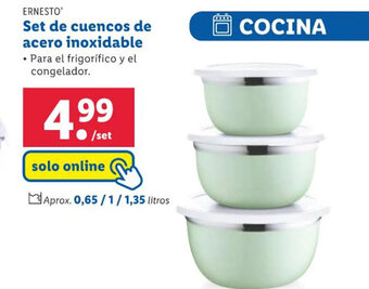 Lidl ERNESTO Set de cuencos de acero inoxidable oferta