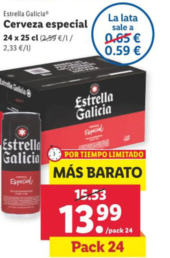 Lidl Estrella Galicia Cerveza especial oferta