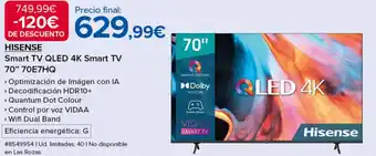 Costco HISENSE Smart TV QLED 4K Smart TV 70" 70E7HQ oferta