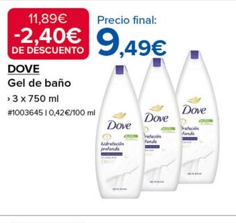 Costco DOVE Gel de baño oferta