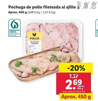 Lidl Pechuga de pollo al ajillo oferta