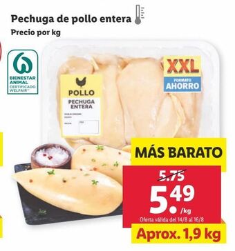 Lidl Pechuga de pollo oferta
