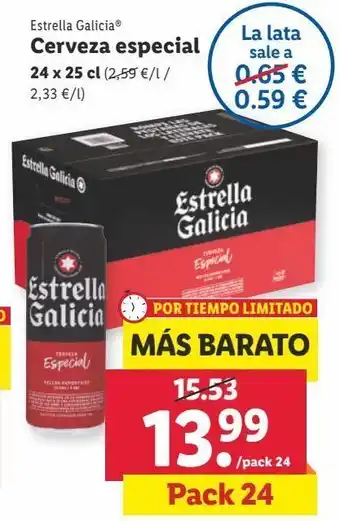 Lidl Cerveza especial estrella galicia oferta