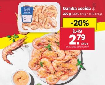 Lidl Gambas cocidas oferta