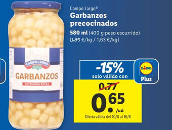 Lidl Campo Largo® Garbanzos precocinados oferta