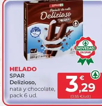 SPAR HELADO SPAR Delizioso, nata y chocolate, pack 6 ud. oferta