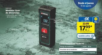 Lidl PARKSIDE Medidor láser de distancias oferta