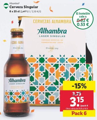 Lidl Alhambra Cerveza Singular oferta