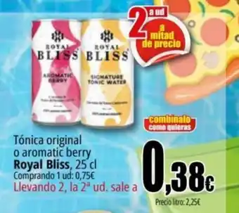 Tónica original o aromatic berry Royal Bliss, 25 cl Comprando 1 ud: 0,75€