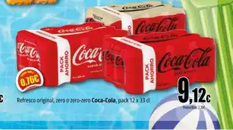 Unide Supermercados Refresco original, zero o zero-zero Coca-Cola, pack 12 x 33 cl oferta