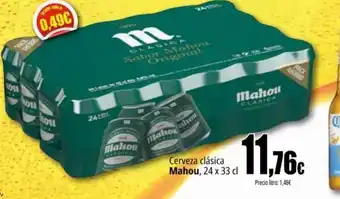 Unide Supermercados Cerveza clásica Mahou, 24 x 33 cl oferta